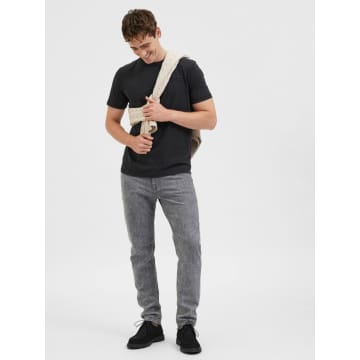 Selected Homme Light Gray Slim Jeans Faded