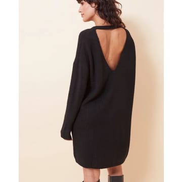 Grace & Mila Short Black Woolen Sweater Dress