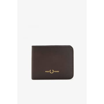 Fred Perry Burnished Leather Billfold Wallet (oxblood)