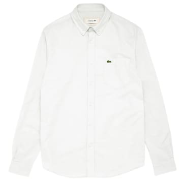 Shop Lacoste Long Sleeve Casual Shirt Ch0204 In White