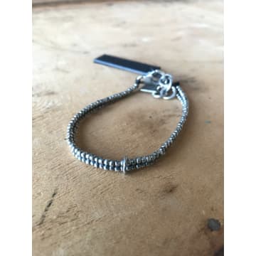 Goti Leather Bracelet With 925 Silver Br1121 Aw22 In Metallic