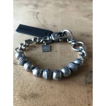 Goti 925 Oxidised Silver Bracelet Br2030 In Metallic