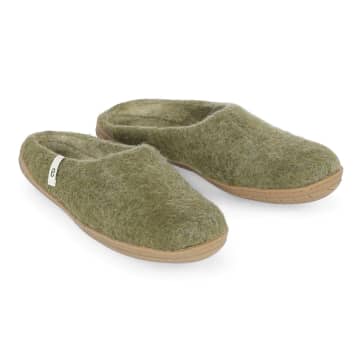 Egos Slip On Moss Green With Natural Rubber Sole