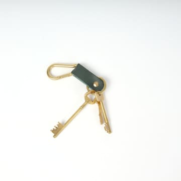 Kate Sheridan Mini Loop Keyring Green In Black