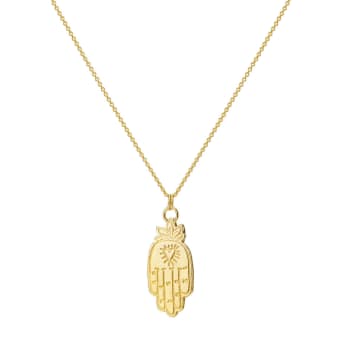 Posh Totty Designs Gold Plated Large Hamsa Hand Necklace