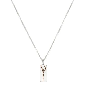 Posh Totty Designs Sterling Silver Kintsugi Tag Necklace In Metallic