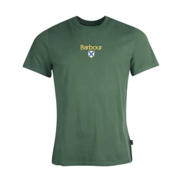 Barbour Embroidered-logo Cotton T-shirt In Grün