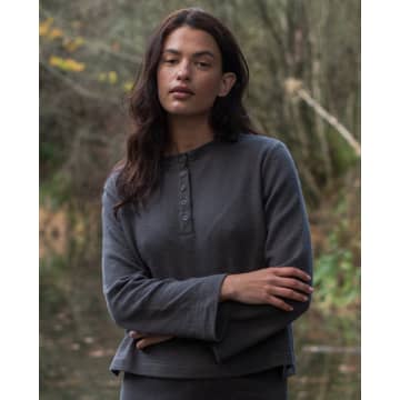 Beaumont Organic Aw23 Hayden Organic Cotton Waffle Top In Slate