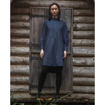Beaumont Organic Aw23 Phoebe-leigh Chambray Dress In Indigo