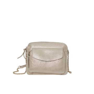Pieces Pcdanino Silver Colour Leather Cross Body Bag In Metallic