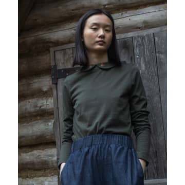 Beaumont Organic Aw23 Cecile Organic Cotton Top In Rosin Green