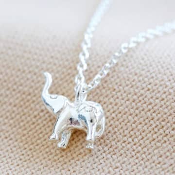 Lisa Angel La Elephant Necklace In Silver In Metallic