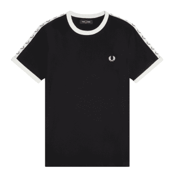 Fred Perry Authentic Taped Ringer Tee Black