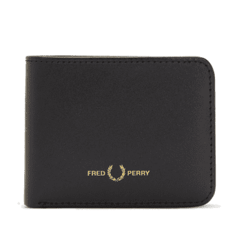 Fred Perry Wallet Burnished Billfold Leather Black