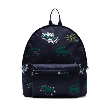Lacoste Holiday Backpack Comic Print Navy In Blue