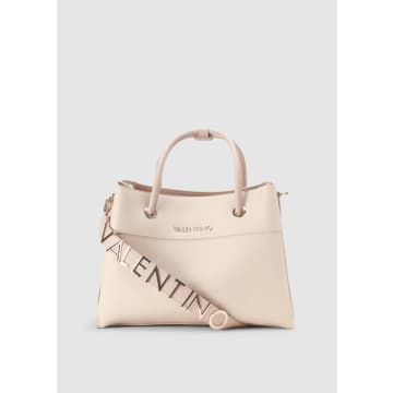 Valentino Bags Alexia Ecru Logo Strap Shoulder Bag