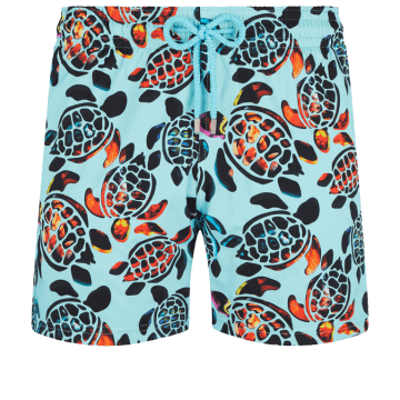 Shop Vilebrequin Moorise Stretch Swim Short Screen Turtles Blue