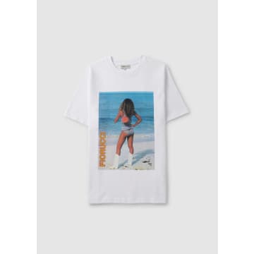 FIORUCCI WOMENS ARCHIVE POSTER OVERSIZE T-SHIRT IN WHITE