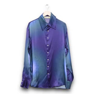 Mans Ocean Shirt Print Giant Orb Blue & Purple