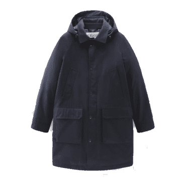 Woolrich Authentic Raglan Coat Melton Blue