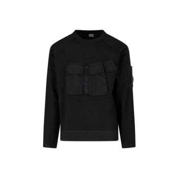 C.p. Company Heavy Jersey Mixed Sweatshirt Black