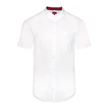 Merc London Baxter Short Sleeve Shirt In White
