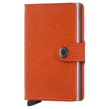 Secrid Mini Leather Wallet In Orange