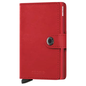 Secrid Mini Leather Wallet In Red
