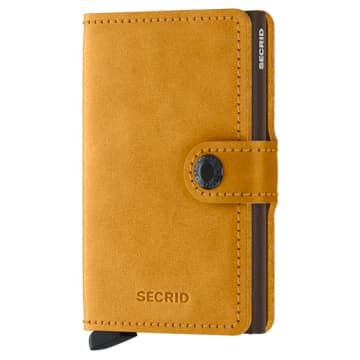 Secrid Mini Leather Wallet In Yellow