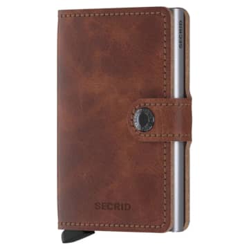 Secrid Mini Leather Wallet In Brown