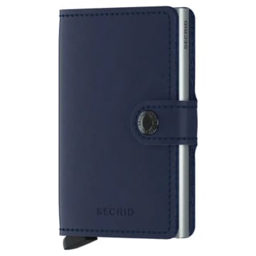 Secrid Mini Leather Wallet In Blue