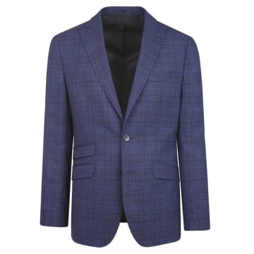 Torre Prince Of Wales Check Suit Jacket In Blue