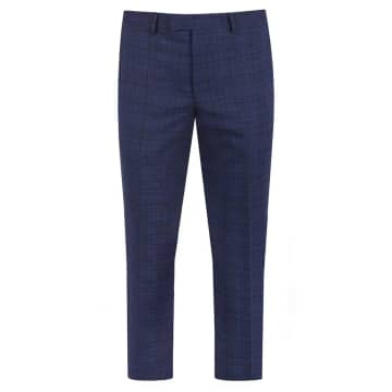 Torre Prince Of Wales Check Suit Trousers In Blue