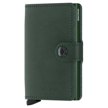 Secrid Mini Leather Wallet In Green