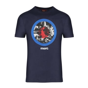Merc London Granville Print T-shirt In Blue