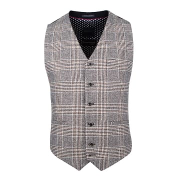 Guide London Prince Of Wales Check Suit Waistcoat In Neutrals