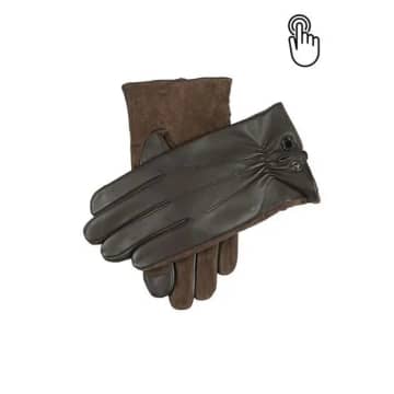 Dents Brown Touchscreen Leather Gloves