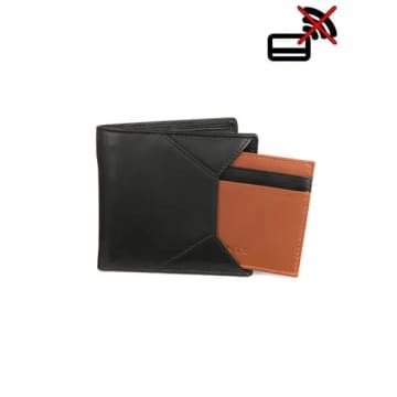 Dents Black & Tan Hybrid Leather Wallet