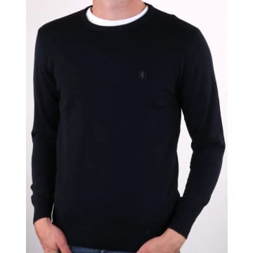 Gabicci Vintage Cole Navy Knitted Crew-neck Jumper In Blue