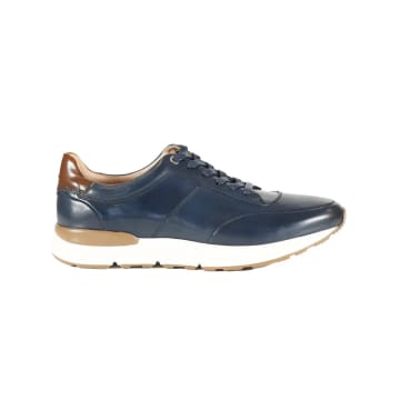 Azor Calabria Leather Trainers In Blue
