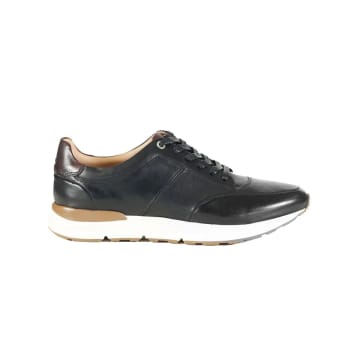 Azor Calabria Leather Trainers In Black