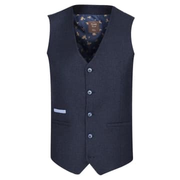 Fratelli Textured Suit Waistcoat In Blue