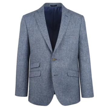 Torre Donegal Tweed Suit Jacket In Blue