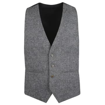 Torre Donegal Tweed Suit Waistcoat In Grey