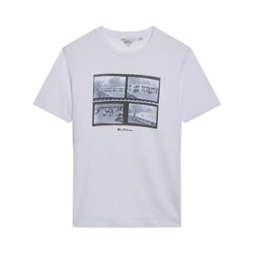 Ben Sherman Start Line Print T-shirt In White