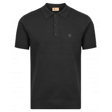 Gabicci Vintage Jackson Knitted Polo In Black