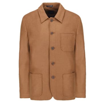 Guide London Cotton Twill Shirt Jacket In Neutrals