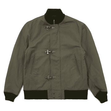 Engineered Garments Deck Jacket Olive Cotton Double Cloth In Green
