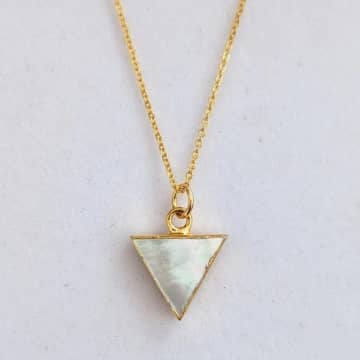 Lark London Lapis London Triangle Pendant Necklace In Gold