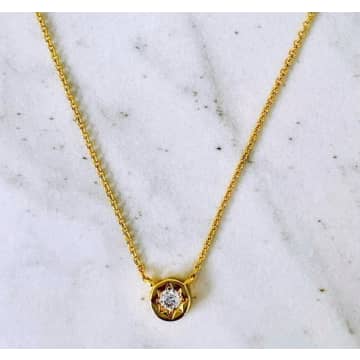 Lark London Lapis London Tiny Star Necklace In Gold